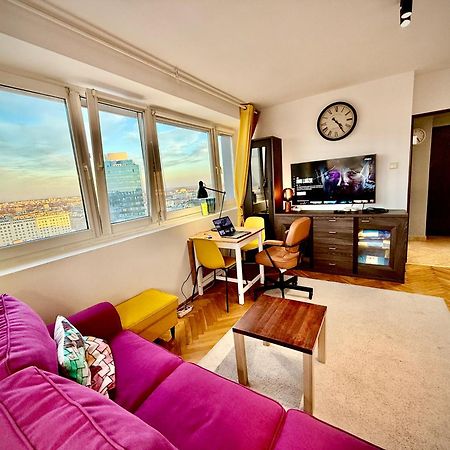 Super Apartment Yellow 2X Metro Fast Wifi 1 Gbs Netflix Panorama Miasta Warsawa Bagian luar foto