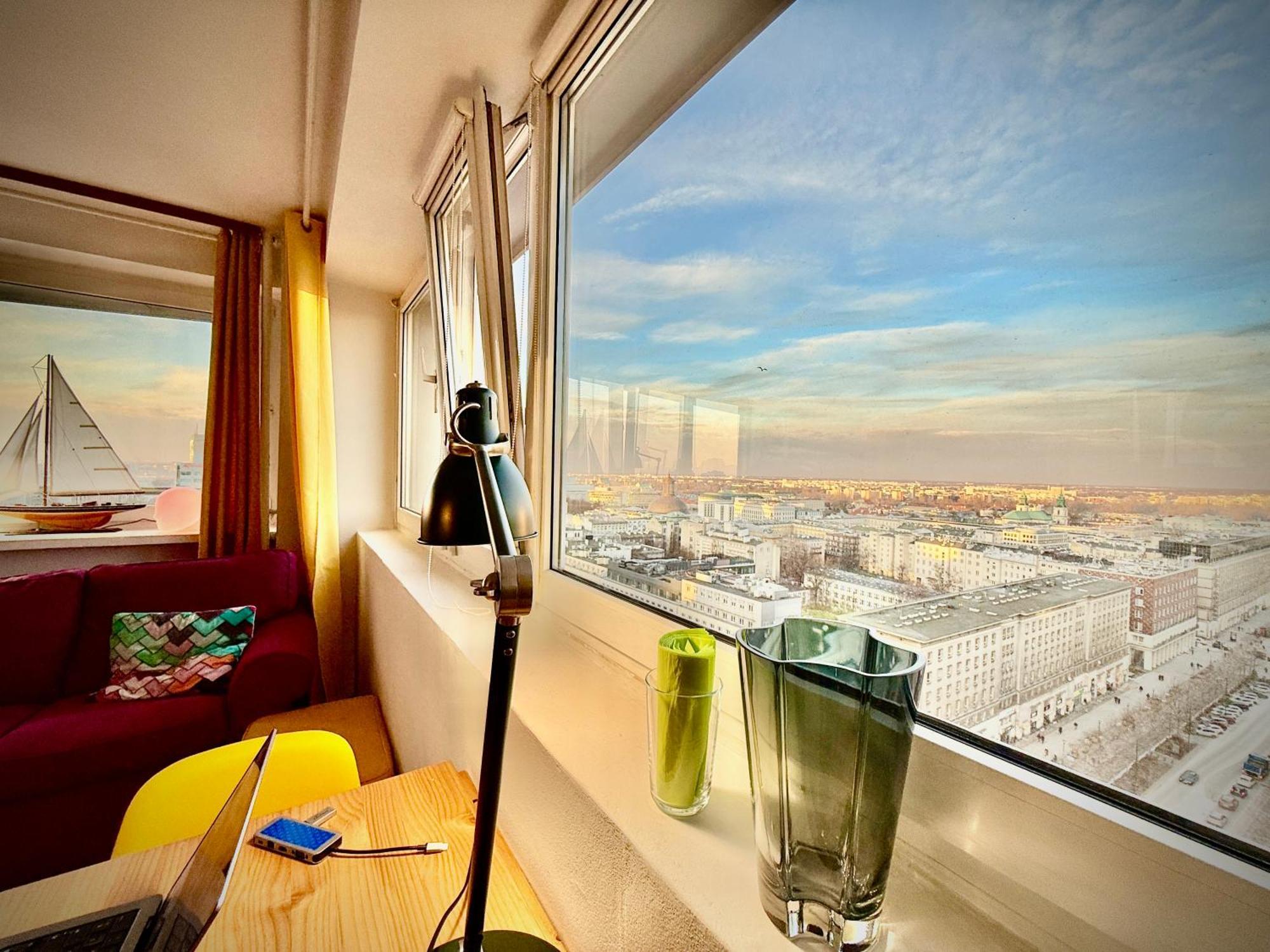 Super Apartment Yellow 2X Metro Fast Wifi 1 Gbs Netflix Panorama Miasta Warsawa Bagian luar foto