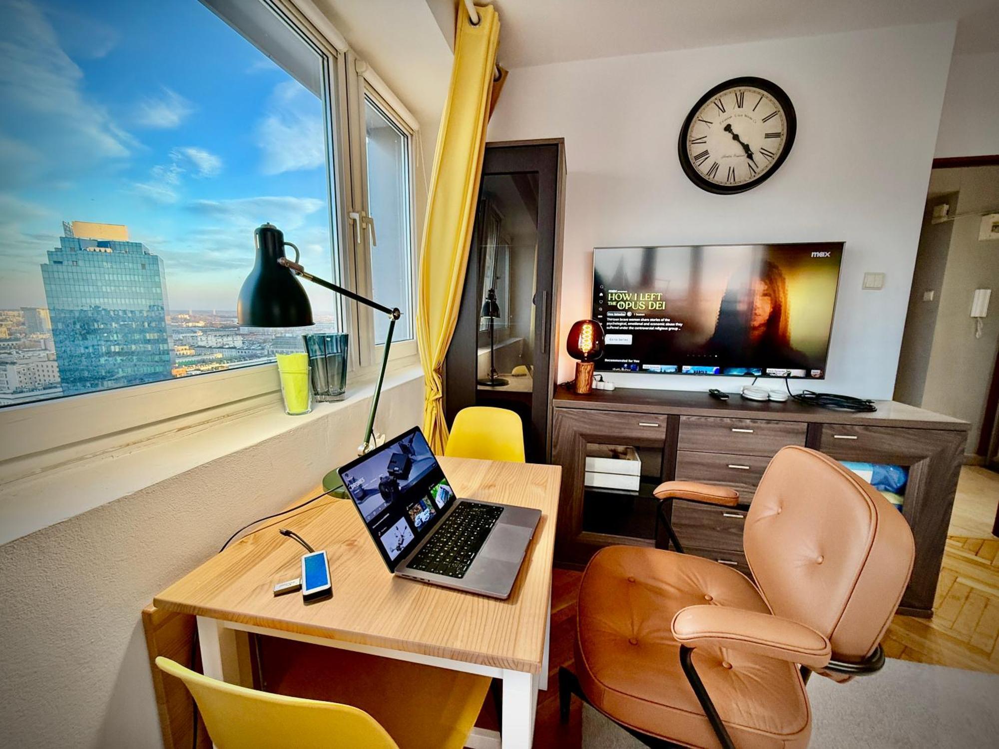 Super Apartment Yellow 2X Metro Fast Wifi 1 Gbs Netflix Panorama Miasta Warsawa Bagian luar foto